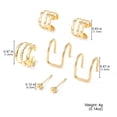 thumbnail image 3 of AOOOWER Elegant Multi Layered C Shape Ear Clip Handmade No Piercing Earrings Accessory Fashionable Geometric Layered Ear Cuff, 3 of 9