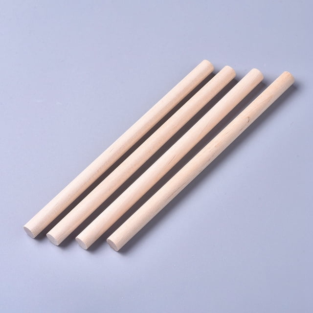 Wooden Sticks Dowel Rods for Lollies Craft Building Architectural Model Floral White 140x8mm