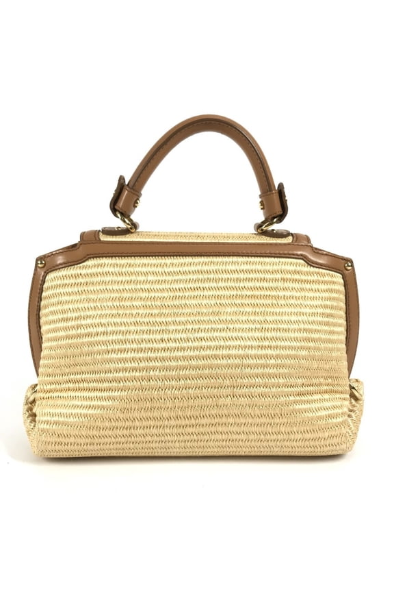 Pre-Owned Salvatore Ferragamo Gancini Logo Sofia 2WAY Bag Shoulder Crossbody Handbag Straw...