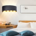 thumbnail image 3 of Lámpara de pared LED de aluminio simple para interiores, luz para dormitorio, pasillo, 8W, CA 85-265V, negro (blanco cálido), 3 of 8