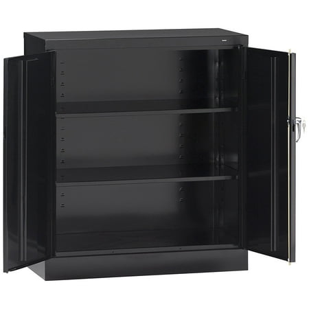 36 High Cabinet - Tennsco 4218 24 Gauge Steel Standard Welded Counter High Cabinet, 2 Shelves, 150 lbs Capacity per Shelf, 36