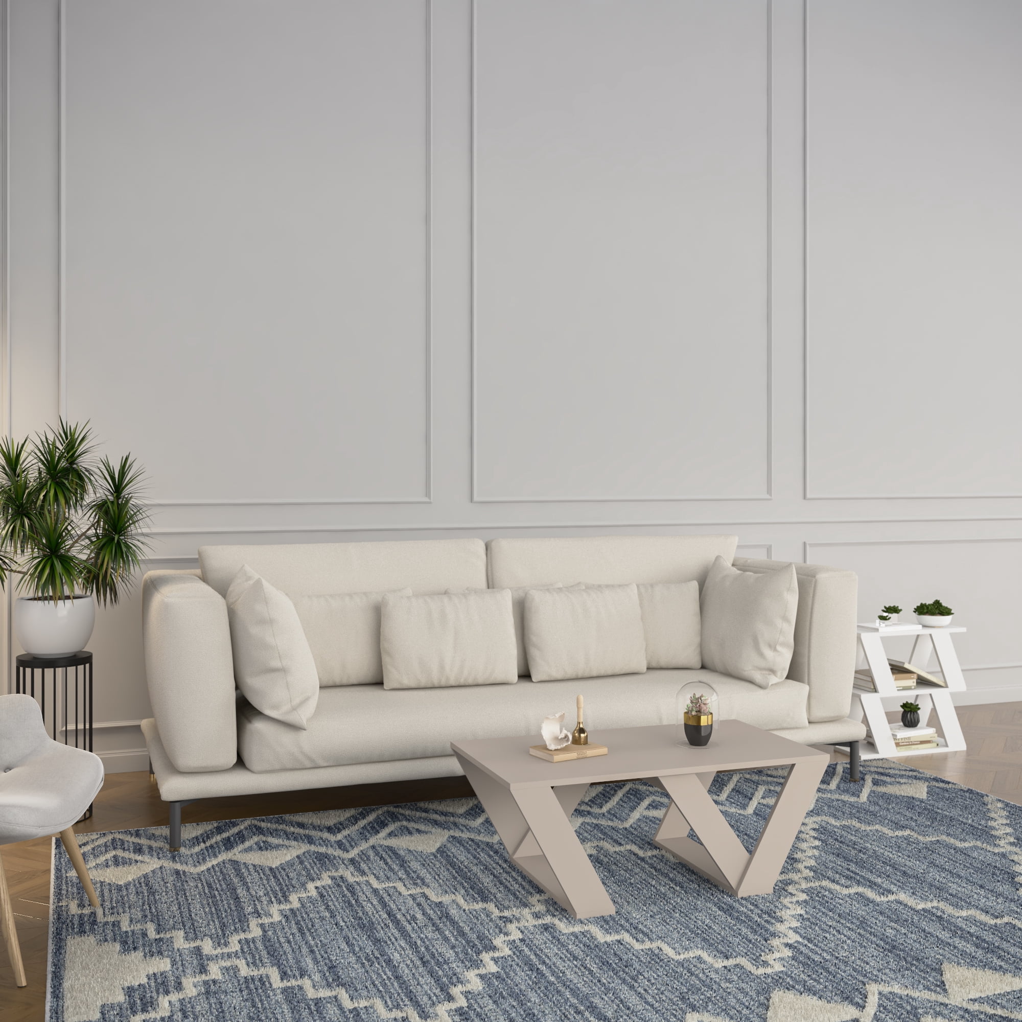 Ada Home Decor Cole Modern Coffee Table, Light Mocha