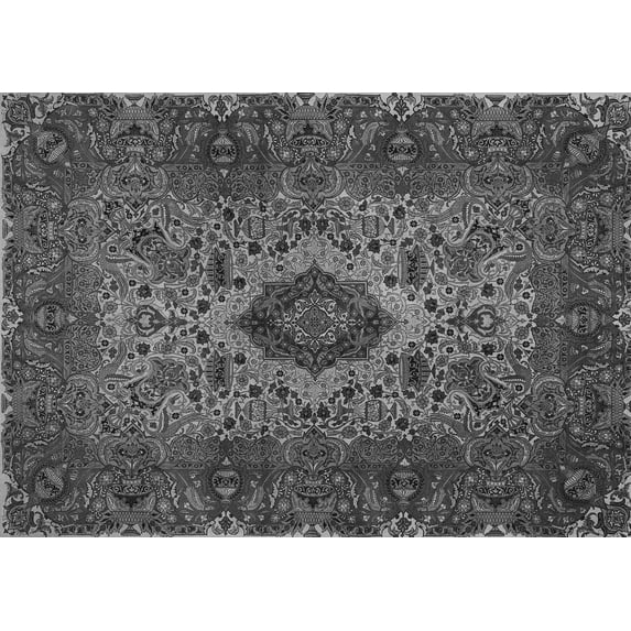 Ahgly Company Indoor Rectangle Persian Gray Traditional Area Rugs, 5' x 7'