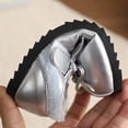 thumbnail image 6 of SYMSHOES Girls Silver Glitter Mary Jane Party Shoes with Bow Kids to Kids Patent Faux Leather Dress School Shoes Adjustable Strap Non-Slip,Size 11, 6 of 8