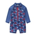 thumbnail image 2 of Sperry UPF 50+ Rash Guard One Piece Swimsuit Bathing Suit with Bucket Sun Hat (Baby Boys), 2 Piece Set, Sizes 12M-24M, 2 of 8