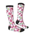 thumbnail image 3 of Picia Women Crew Soft Moisture-wicking Socks Watercolor Flowers Pattern Design Cotton Socks, One Size fit All, 3 of 9