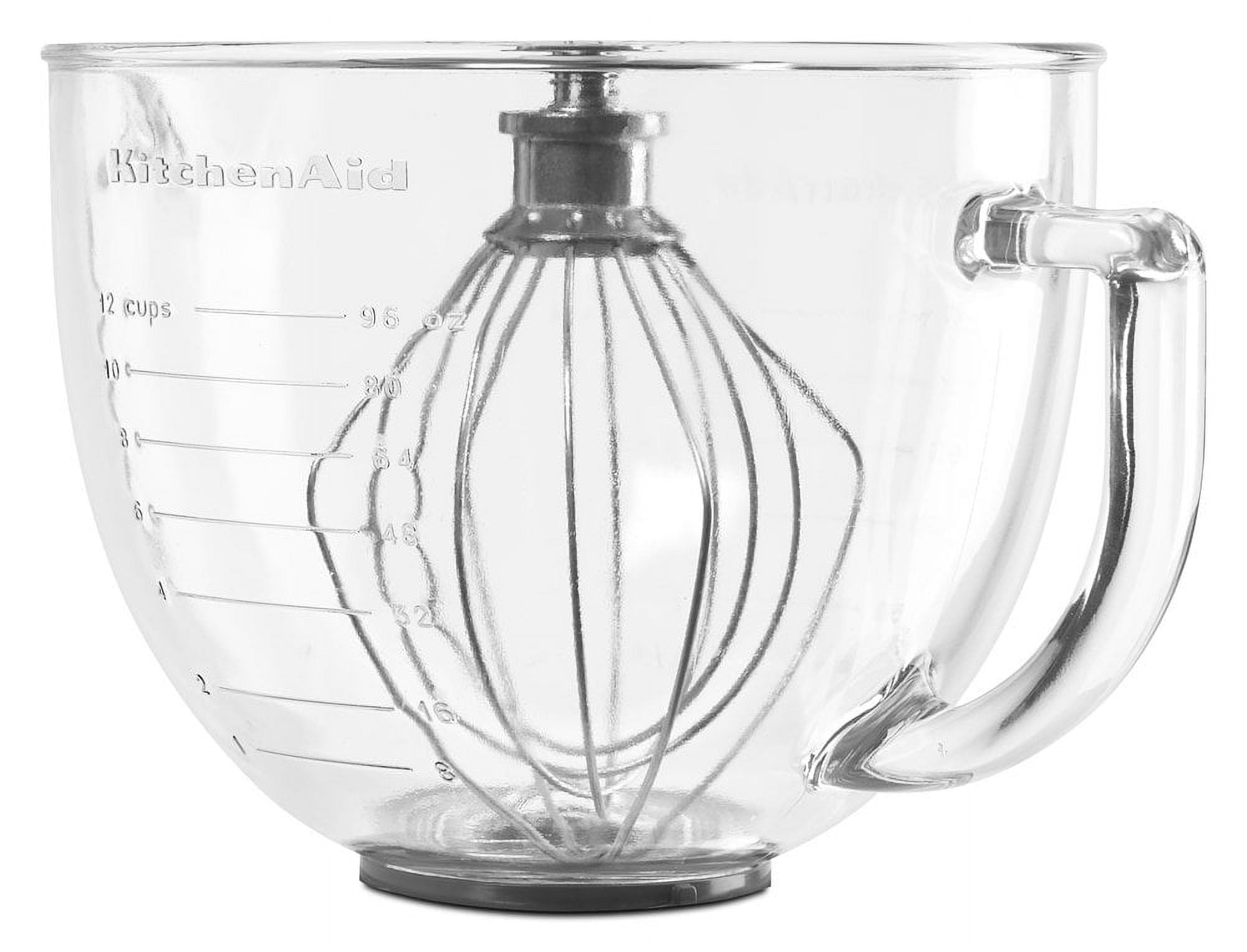 Glass Mixer Bowl for Kitchenaid 4.5-5QT Tilt-Head Stand Mixer, 5 Quart  Glass Bowl with Refrigerator & DishMeasurement Markings