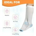 thumbnail image 4 of SNUG360 Anti Embolism Knee High Stockings, 14-18 mmHg Graduated Compression, White (M), 4 of 6