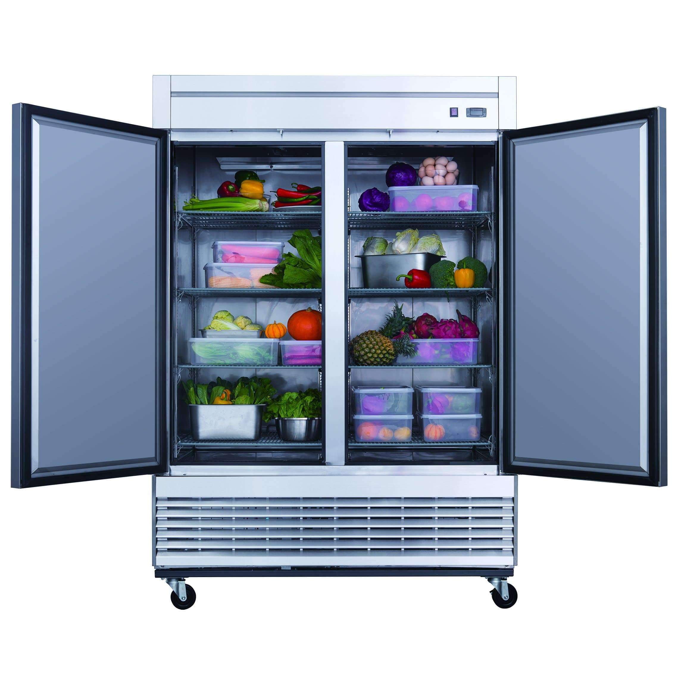 Dukers - D55R 2-Door Commercial Refrigerator in Stainless Steel