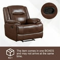 thumbnail image 6 of Bonzy Home 37.4" Wide Genuine Leather Manual Zero Headroom Recliner Home Theater, 6 of 8