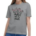 thumbnail image 5 of Youth Short Sleeve T-Shirt, Parent-child Outing Wear Tops, Easter Bunny Pattern, Comfort Tee, Multi-Size, Grey, 5 of 15