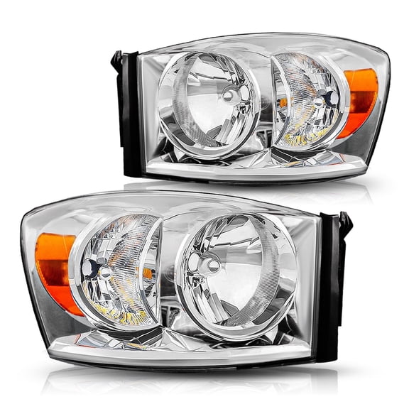 [Anti-fog] Pair For 2006-2008 Dodge Ram 1500 2500 3500 Chrome Housing Headlights