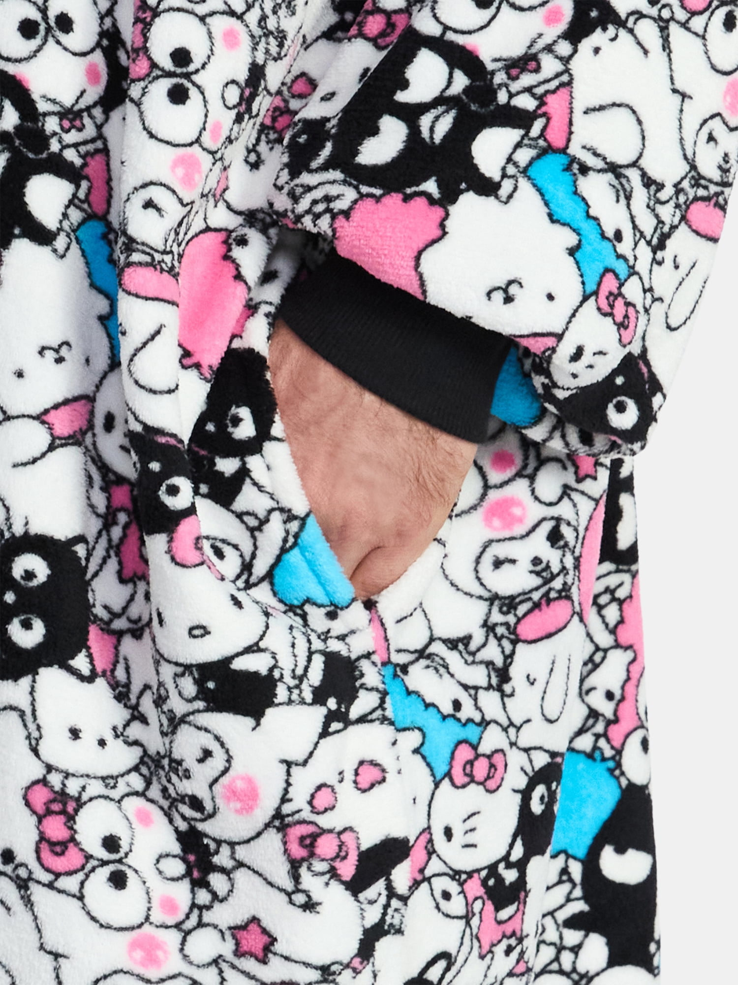 Hello Kitty & Friends Men's and Big Men's Oversized Graphic Hooded Sweatshirt, One Size Fits Most