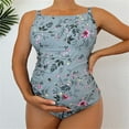 thumbnail image 2 of Zwiiyzr 2025 Women's Floral Maternity Swimwear One Piece Halter Pregnancy Swimsuit Bathing Suits Swimwear Bikini Mint Green, 2 of 5