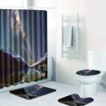 thumbnail image 2 of Ensemble de 4 Pcs Tapis de Bain Motif Étoilé Couverture de Tapis de Toilette Ensemble de Rideau de Douche, 2 of 5