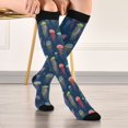 thumbnail image 5 of FORMRS Womens Knee High Socks Casual Long Thick Travel Daily Wear, 2 Pairs, Cartoon Jellyfish Pattern, 5 of 6