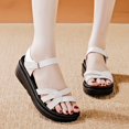 thumbnail image 3 of Elegantes sandalias de cuña con tiras cruzadas para mujer - Zapatos abiertos con velcro para comodidad antideslizante al aire libre, 3 of 3