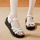 thumbnail image 3 of Elegantes sandalias de cuña con tiras cruzadas para mujer - Zapatos abiertos con velcro para comodidad antideslizante al aire libre, 3 of 3