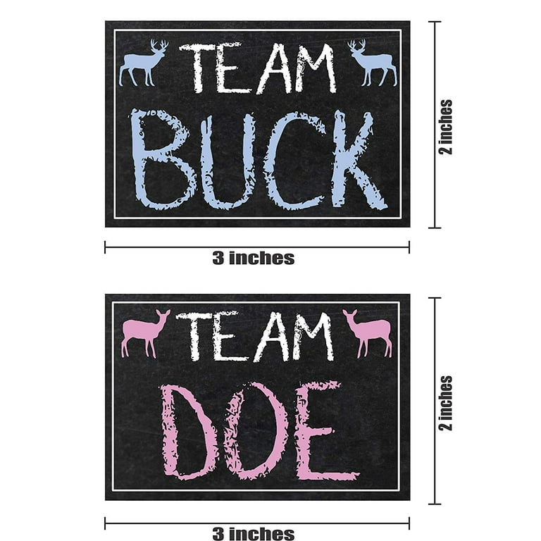 MAGJUCHE Deer Gender Reveal Stickers, 2inch 40 Team Doe Team Buck...