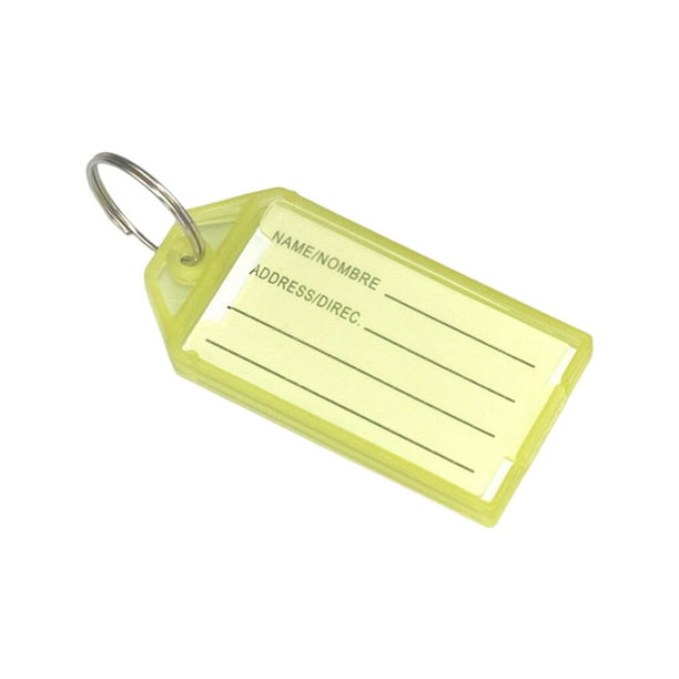 Toystoory Llavero Etiqueta de nombre Tarjeta de equipaje Llavero Llavero portátil Etiqueta de clasificación visible Bolso de mano Maleta Artesanía Amarillo