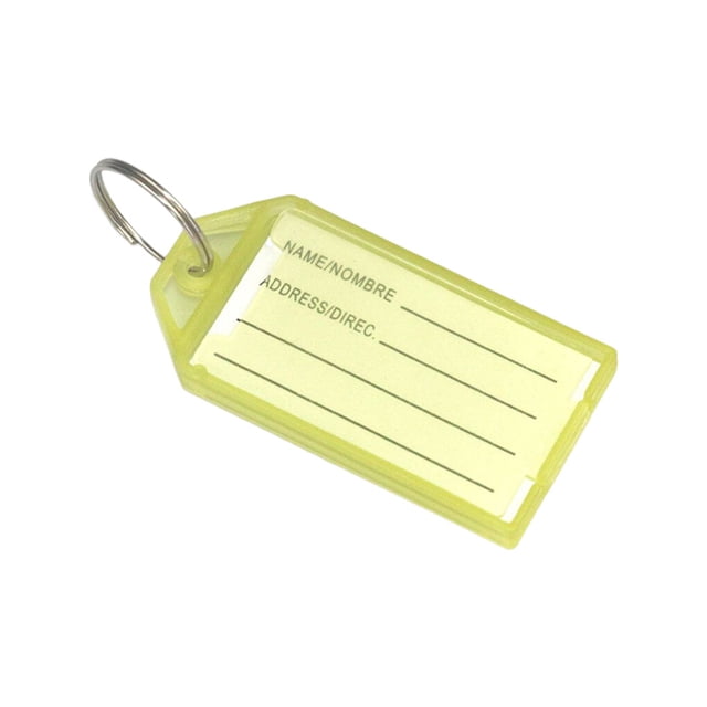 relayinert Keychain Name Luggage Buggage Bag Card Keyring Outdoor Key Chain Classification Holder Label Handbag Tote Suitcase Yellow 1Set
