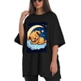 thumbnail image 4 of Plus Size Shirt for Women Black Tops for Women Oversized Short Sleeves Shirt for Women Cute Puppy T Shirt Crewneck Shirt for Women XL, 4 of 5