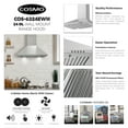 thumbnail image 3 of Cosmo COS-6324EWH 24 in. Ducted Wall Mount Range Hood in Stainless Steel with LED Lighting and Permanent Filters, 3 of 13