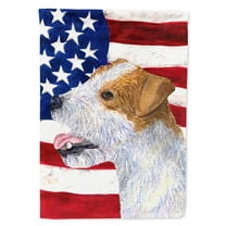 Carolines Treasures SS4031CHF USA American Flag with Jack Russell Terrier Flag Canvas, Large, Multicolor