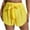 Yellow, variant on Womens Beach Shorts Summer Casual Breathable Shorts Tie Front Trendy Shorts