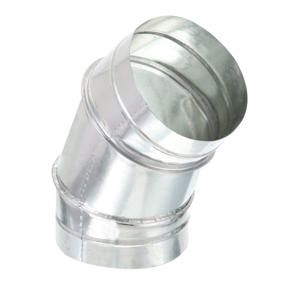 Unique Bargains 6' OD 45 Degree Elbow Duct Pipe Connector Dryer Vent Round Tube Fitting for HVAC Ventilation Exhaust Fan