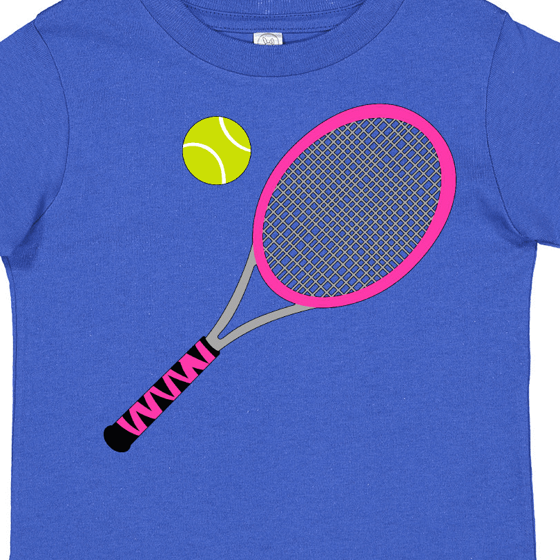 Inktastic Pink Tennis Racket and Ball Boys or Girls Toddler