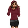 thumbnail image 6 of hotojiny Hoodie Mini Dress for Women Comfy Ruched Vintage Party Dresses Fashion Long Sleeve Bodycon Pencil Dress, 6 of 6