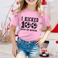 thumbnail image 2 of PMVFHDE Hauts pour Filles Grande Taille T-Shirt pour Filles T-Shirts Graphiques Mode Décontractée Imprimé Col Rond Manches Courtes T-Shirt Rose, 3-4 Ans, 2 of 4