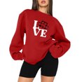 thumbnail image 1 of Qiopertar Femmes Décontracté Manches Longues Col Rond Hauts Blouse Ample Imprimé Saint-Valentin Chandail en Molleton Graphique Liquidation Livraison Gratuite à Moins de 5$ jusqu'à 90 % de Réduction, 1 of 5