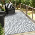 thumbnail image 5 of Aonewoe Outdoor Rug 9x12 Waterproof Reversible Camping Rug Patio Rug Plastic Straw Rug Outside Indoor Outdoor Area Rug for Patio Deck Balcony Picnic Beach, Gray & White, 5 of 9