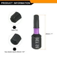 thumbnail image 2 of Uxcell 10pcs T20 Punta de Destornillador Torx 1/4" Vástago Hexagonal 25mm/1" Longitud Magnética, 2 of 7