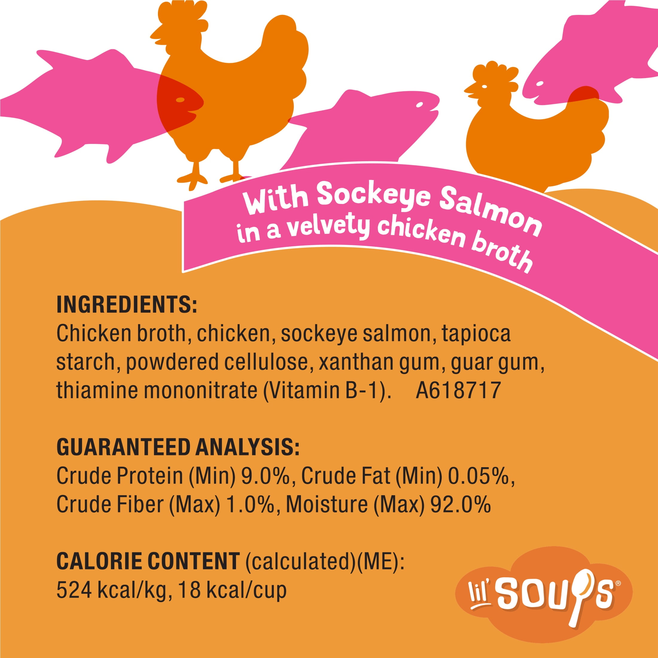 Purina Friskies Grain Free Lickable Cat Food Toppers Lil’ Soups With Sockeye Salmon in Chicken Broth, 1.2 oz Cups