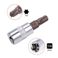 thumbnail image 3 of Uxcell 1/4" Drive x T30 Torx Bit Socket, S2 Steel Bits, CR-V Sockets 38mm Length (For Hand Use Only) 5 Pack, 3 of 5