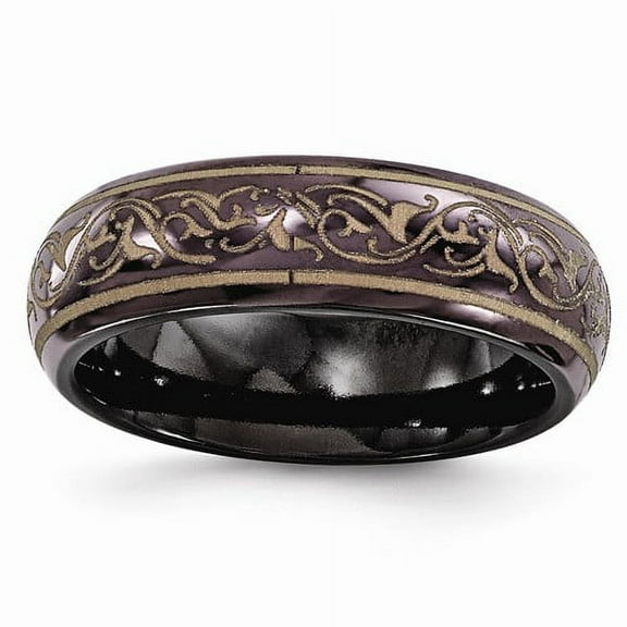 Edward Mirell Black Ti Domed Anodized Copper Color 6mm Band