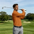 thumbnail image 6 of Mens Polo Shirts Long Sleeve Casual Solid Stylish Dry Fit Performance Designed Collared Golf Polo Shirts for Men Ginger S, 6 of 8