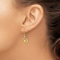 thumbnail image 4 of Primal Gold 14 Karat Two-tone Satin Diamond-cut Heart Dangle Shepherd Hook Earrings, 4 of 4
