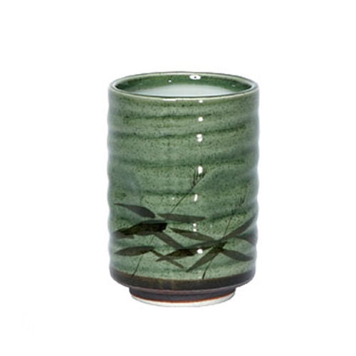 MIYA Japanese Green Sasa Tea Cup, 8 oz, Traditional Style No Handle