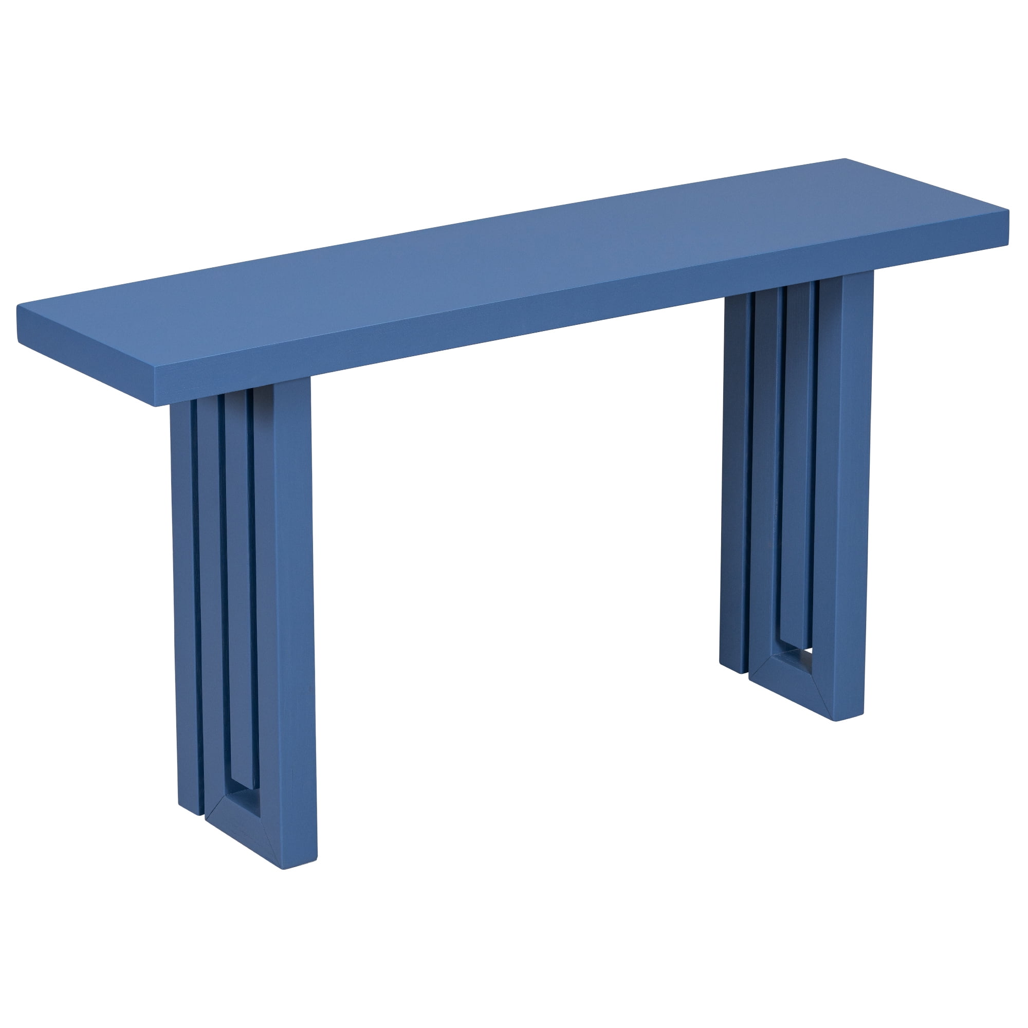 Jopath 59"W Modern Narrow Console Table Wooden Sofa Side Table Entryway Table with Storage Shelf for Living Room,Entryway,Navy Blue
