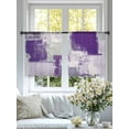 thumbnail image 5 of Modern Oil Painting Sheer Curtains 54 Inch Length 2 Panels Set, Semi Transparent Voile Rod Pocket Curtains for Living Dining Room Bedroom Drapes Purple Grey Abstract Graffiti Art, 5 of 6