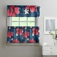 thumbnail image 2 of Hawaiian Palm Flower Kitchen Valance and Tiers Set, 27.5x24 Inch, Tropical Style Curtains for Summer Themed Windows, 2 of 6