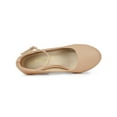 thumbnail image 5 of BLISSFUL STEP Women' Shoes Round Toe Stiletto Heel Ankle Strap Pumps Nude 8.5, 5 of 9