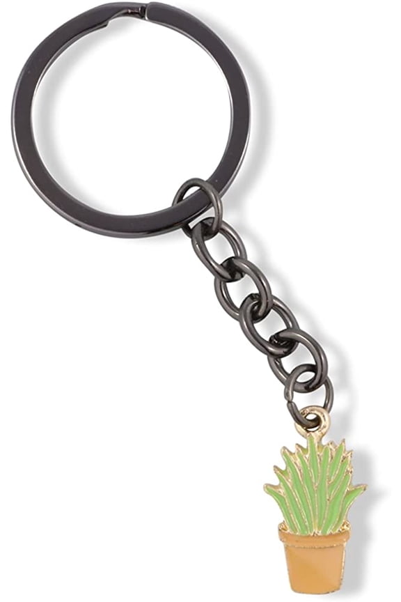 Aloe Vera Cactus Charm Keychain