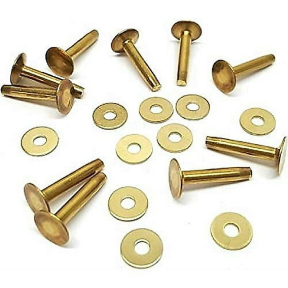 #12 Solid Brass Rivets with Burrs 3/4" Makes 10 Complete Sets