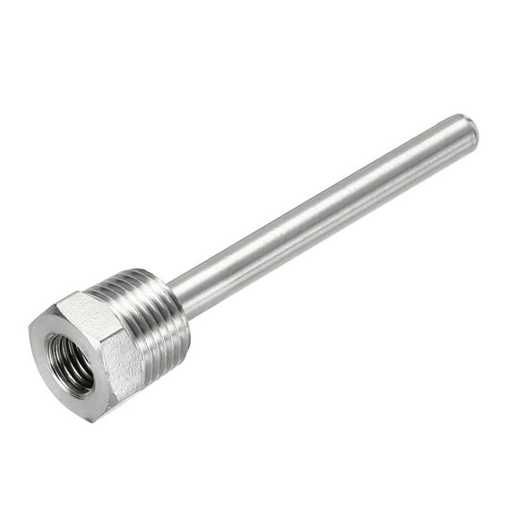 Thermowell G1/2 Threads 100mm Stainless Steel Thermowell for Temperature Sensor Thermometer Instruments