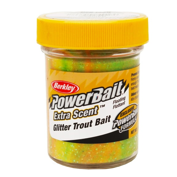 Berkley PowerBait Glitter Trout Bait, Rainbow, Fishing Dough Bait